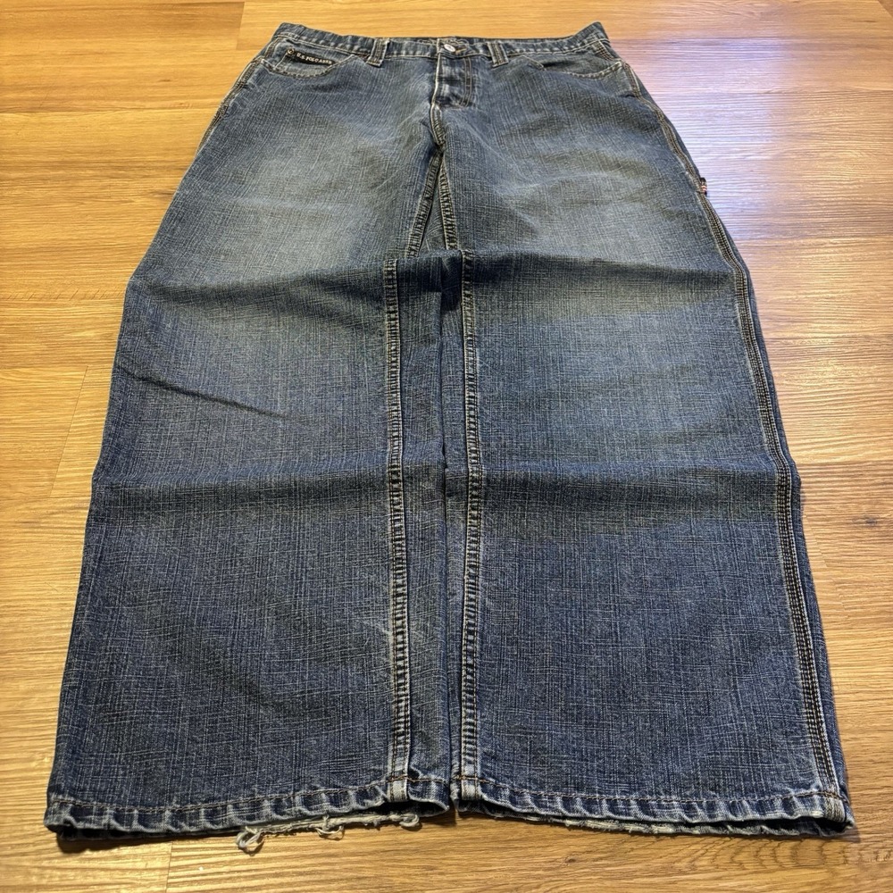 U.S. Polo Assn. Carpenter Jeans Men's 34x32 Blue Baggy Wide Leg Skater Y2K Style